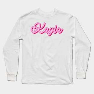 Kayla name pink heart Long Sleeve T-Shirt